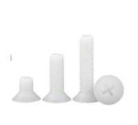 YANGC M2 M2.5 M3 M4 M5 M6 M8 Viti a testa svasata in nylon bianco Bulloni a testa in plastica Lunghezza vite: 4~50mm 20~300 pezzi(4mm,M2.5 (150Pcs))