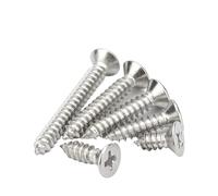 YANGC Vite autofilettante a testa svasata con intaglio a croce M2 M2.2 M2.6 M3 M3.5 M4 M5 M6 Vite for legno a testa piatta in acciaio inossidabile 316 A4(M3x30mm-50pcs)