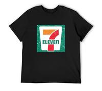 YANGDUJUN 7 Eleven Mens T-Shirt Casual Cotton Unisex Black Tees Tops XL