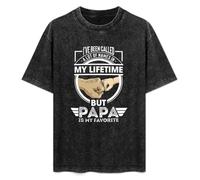 YANGDUJUN I've Been Called Lot of Names in Lifetime But Papa is My Favorite Mens T-Shirt Casual Cotton Unisex Black Tees Tops S