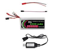 Yangers 11.1V 3500mAh Lipo Batteria JST FUTABA Connettore Spina con Caricatore USB Set Adatto per Flysky GT3B GT2 WFT06 Futaba 6EX 4VF Trasmettitore Modello