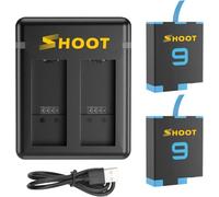 Yangers 2 pezzi batteria ricaricabile agli ioni di litio da 1800 mAh batteria sostitutiva con Caricatore doppio usb per GoPro Hero 9 10 11 12 Action Camera