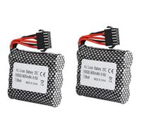 Yangers 2 pezzi batteria ricaricabile agli ioni di litio da 9,6 V, 800 mAh 20C batteria rc connettore SM-6P per auto radiocomandate fuoristrada camion ponticello giocattolo