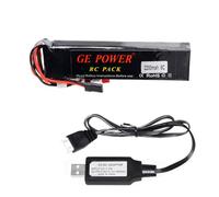 Yangers Batteria Lipo JST JR FUTABA da 11,1 V 2200 mAh con caricabatterie USB Set adatto per Radiolink AT9 AT10 T8FB WFLY WFT09 Walkera DEVO7 Flysky trasmettitore