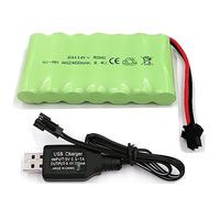 Yangers Batteria ricaricabile 8.4V 2400mAh NI-MH SM 2P Connettore femmina con caricatore USB Set per RC Auto Off Road Truck Jumper Giocattoli…