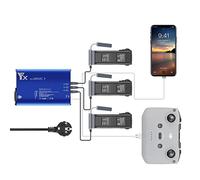 Yangers Caricabatterie multi-batteria Hub di ricarica per DJI Mavic 3 Drone (non per Mavic 2/Pro), Smart Parallel Dock Station per 3 batterie di volo 1 telecomando 1 smartphone/tablet, blue