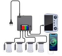 Yangers Caricatore multiplo per DJI Mini 3 Pro/Mini 4 (non compatibile con Mini/Mini 2), stazione di ricarica simultanea Rapid Balance Dock Station per batterie aeree controller telefono tablet