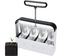Yangers Manuale 4 Pz Suolo Block Maker Soil blocker Vassoi di semi Bloccante del suolo Attrezzi da giardino Vaso per Piante Germinazione Piante per Casa & Giardino Piantine Talee Serre