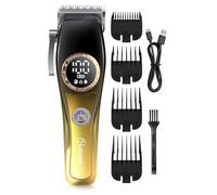 Yangers rasoio elettrico tagliacapelli uomo, LED regolabarba professionale uomo tagliare capelli, Macchinetta per capelli trimmer barba elettrico hair clipper con 4 pettini e regolazione per famiglia
