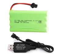 Yangers RC Ricaricabile 9.6V 2400mAh 8S NI-MH AA Battery Pack SM 2P 2 Pin Plug Connettore con USB Charger Set per RC Auto Off Road Truck Jumper Crawler Barca Escavatore Giocattoli