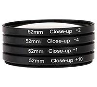 Yangers Set di filtri per fotocamera DSLR con obiettivo macro (+ 1, + 2, + 4, + 10 ingrandimenti) con custodia (52 mm)
