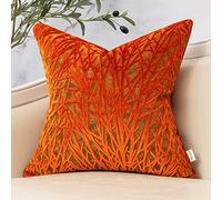 Yangest Federa per cuscino in velluto con rametti arancioni, federa neutra, per divano, camera da letto, soggiorno, decorazione per la casa, 45 x 45 cm