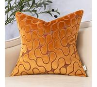 Yangest Federa per cuscino quadrata in velluto ondulato, moderna, con cerniera, per divano, camera da letto, soggiorno, sedia, 50,8 x 50,8 cm