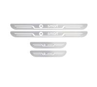 YANGFEIYA 4 Pezzi Auto Battitacco per Smart 451 Brabus Smart 453, Acciaio Inox Battitacco Protezione Anti-Graffio Scuff Adesivi Decorativi Accessori,Silver