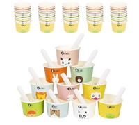 Yanghad Coppette Gelato Usa e Getta,Carta Coppette per Gelato, Coppe Gelato in Carta10 Modelli di disegno Usa E Getta Ciotole Di Carta per Torte, Dessert, Frutta, Zuppa 50/100PCS (50)