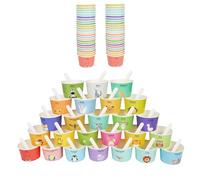 Yanghad Coppette Gelato Usa e Getta in Carta 25 Modelli di disegno Usa E Getta Ciotole Di Carta per Torte, Dessert, Frutta, Zuppa 25/50/100PCS (50)