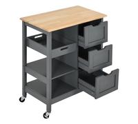 YANGJINGOZ-2025 Isola cucina con ruote Carrello da cucina for sala pranzo, ad isola con portaoggetti, carrelli for tè e caffè