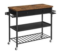 YANGJINGOZ-2025 Isola cucina con ruote Cucina ad isola, carrello da cucina, supporto for microonde a 3 livelli con 2 cassetti, porta asciugamani, spezie, 17,7 x 46,9 35,8 pollici