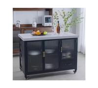 YANGJINGOZ-2025 Isola cucina con ruote Mobile da cucina Tavolo ad isola Tavolino bar for la casa Ripostiglio mobile rivolto verso parete
