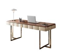 YANGJINGOZ-2025 Scrivania per Computer Scrivania da ufficio in stile minimalista con spazio di archiviazione, tavolo studio e lavoro for PC in legno metallo, marrone rustico(S)