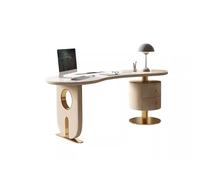 YANGJINGOZ-2025 Scrivania per Computer Scrivania in ardesia leggera di lusso, designer alta qualità, moderna, for soggiorno, ufficio, studio, scrivania curva(140 * 77 * 75cm)
