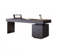 YANGJINGOZ-2025 Scrivania per Computer Scrivania moderna for ufficio direzionale con spazio di archiviazione, scrivania for PC in legno affumicato prese ricarica(S)