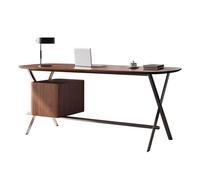YANGJINGOZ-2025 Scrivania per Computer Scrivania moderna in legno for laptop, scrivania in stile minimalista, postazione di lavoro for ufficio domestico con spazio archiviazione, noce scuro(M)