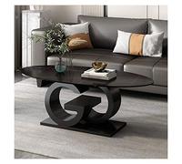 YANGJINGOZ-2025 Tavolino centro sala Coffee Table with Metal Base, Oval Center, Sturdy Modern Tea, Sofa Cocktail for Kitchen,Balcony,Office,Meeting Room(Nero)