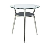 YANGJINGOZ-2025 Tavolino centro sala Tavolo da pranzo rotondo in vetro, piccolo tavolo moderno for 2-3 persone, caffè for soggiorno, balcone, cucina