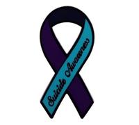 yangjinyu Spilla smaltata con nastro per la consapevolezza del suicidio, viola e verde acqua, spilla smaltata per la prevenzione del suicidio, idea regalo per gioielli