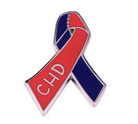 yangjinyu Spilla smaltata con nastro rosso e blu per la sensibilizzazione sulle malattie cardiache congenite, spille da balia spille da balia in metallo spilla da bavero giacche jeans gioielli alla