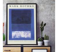 Yangld Mark Rothko Mostra Museo Moderno Blu Minimal Art Immagini da parete Stampe su tela Poster d'arte astratta Decorazione della stanza 70x100 cm Senza cornice