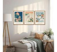 Yangld Stampe di uccelli giapponesi Poster di uccelli botanici vintage Poster Hokusai Museo Galleria d'arte Decorazione Arte della parete 15,7" x 23,6" (40x60 cm) x3 Senza cornice