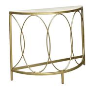 YANGLLYJ Consolle a Mezzaluna, Table Ingresso a Moderno con Intaglio Ovale Dorato per Corridoio e Soggiorno(80x30x75cm/32x12x30in)