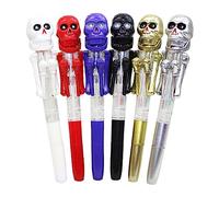 YANGLY Penna a Forma di Teschio di Halloween Penna a Sfera Ricaricabile Forniture di Halloween per Bambini Ragazzo Ragazza Studente Premi di Gioco Regalo di Halloween