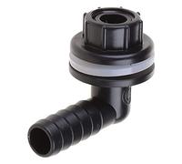 YANGLY Raccordo per Tubo in plastica per Acqua per Serbatoio, Adattatore a Gomito per Barili di Pioggia Acquari per Stagni o Piccoli Serbatoi d'Acqua Nero