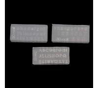 YANGLY Stampo in Silicone 3 Pezzi di Piccole Dimensioni Numeri Lettere Stampo Kit Ciondolo Alfabeto Resina UV Stampo in Silicone Strumenti per la Creazione di Gioielli Artigianato per Nail Art