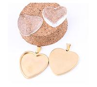 YANGQI yaoqijie 10pcs Acciaio Inossidabile Acciaio Inossidabile Forma Cabochon Base Rose Gold Pendente Nero Sezione Castelli Castelli della Collana Fai da Te Blank Blank Blanks for Fare Lasting