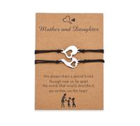 YangQian Set di 2 braccialetti per madre e figlia, regalo per mamma e figlia, regalo di compleanno per mamma e figlia a lunga distanza, idea regalo