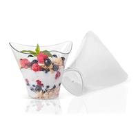 Yangshe 100 bicchieri da dessert triangolari usa e getta, per mousse, gelato, snack, budino