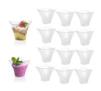 Yangshe 100 bicchieri da dessert triangolari usa e getta per mousse, gelato, snack, budino