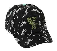 YANGSHINE Cappellino da baseball regolabile in cotone ricamato con dinosauro per bambini e ragazze dai 2 ai 10 anni, Nero , Taglia unica