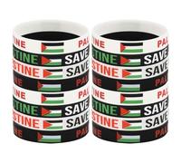 YANGSHINE Free Palestina Bracciale Save Gaza Silicone Palestina Bandiera Wristband Unisex Fashion Cuff Palestina Bandiera Braccialetto, 20.2x1.2x0.2cm, Silicone, Nessuna pietra preziosa