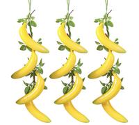 YANGSHINE Set di 3 banane artificiali da appendere, in schiuma di plastica, ghirlanda di banane finte, rampicanti, frutta artificiale, oggetti di scena per casa, cucina, fattoria, decorazione da