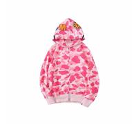 YANGSMEN Giacca Mimetica con Squalo di Tendenza E Cardigan con Zip Felpa con Cappuccio Casual E Allentata Uomo E Donna con Cappuccio Classico di Moda-Color-1||M