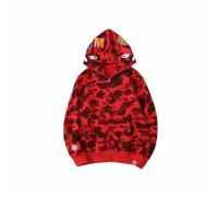 YANGSMEN Giacca Mimetica con Squalo di Tendenza E Cardigan con Zip Felpa con Cappuccio Casual E Allentata Uomo E Donna con Cappuccio Classico di Moda-Color-4||XL