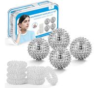 YANGTSUNG 4 Magnetiche Palline Massaggio + 8 Anelli da Agopressione 27mm, Palla da Massaggio con Punte, Palla per Agopressione per Sollievo da Stress e Muscoli Contratti