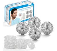 YANGTSUNG 4 Magnetiche Palline Massaggio + 8 Anelli da Agopressione 30mm, Palla da Massaggio con Punte, Palla per Agopressione per Sollievo da Stress e Muscoli Contratti