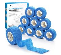 YANGTSUNG 9 Rotoli Benda Elastica Coesiva, 2.5cm x 4.5m Benda Adesiva per Mani, Piedi, Ginocchia, Pet Vet Wrap Benda Elastica Autoadesiva per Animali Domestici, Nastro Bendaggio Sportivo Non Tessuto