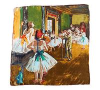 YangtzeStore Grande sciarpa quadrata in seta Charmeuse con stampa artistica classica i danza classica, 63" x 17"